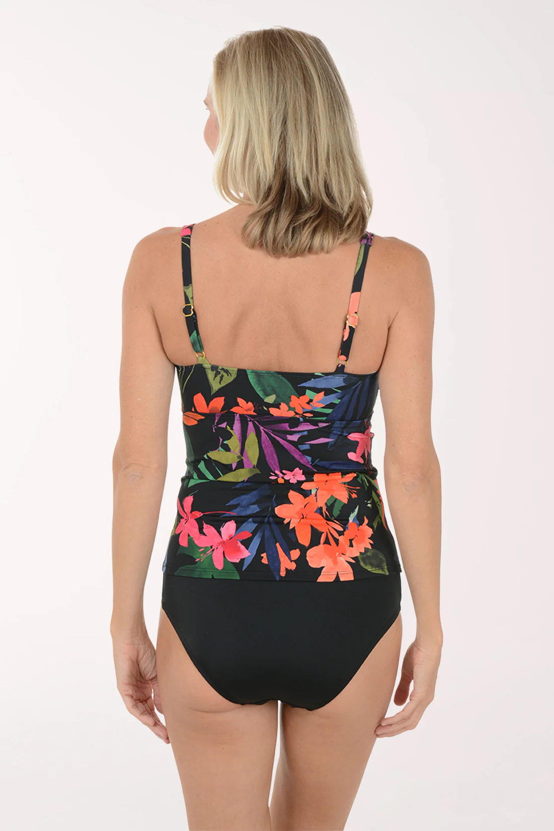 Pretty Garden V-Wire Shirred Tankini Top - Image 3