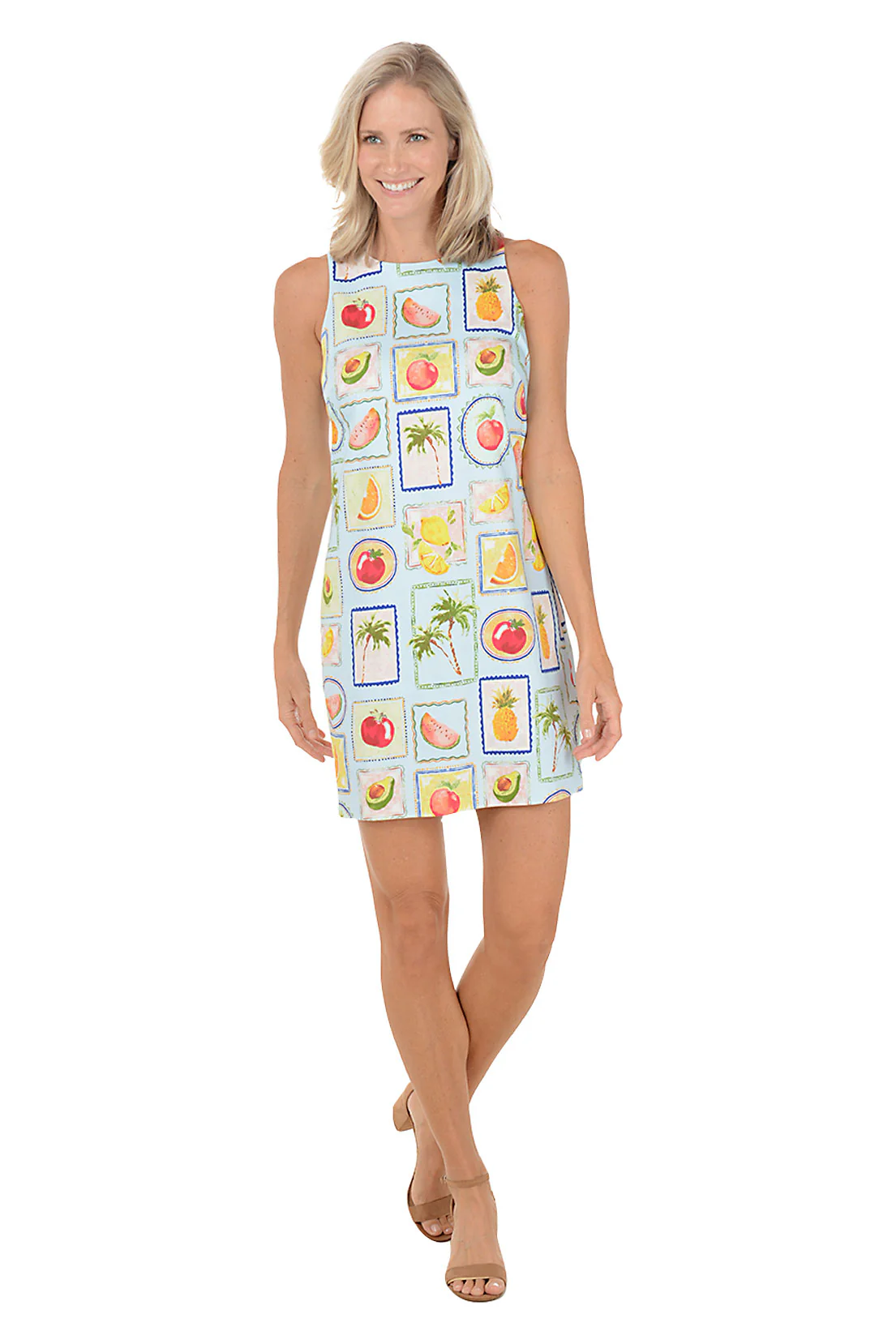 Blue Fruitopia Sleeveless Shift Dress
