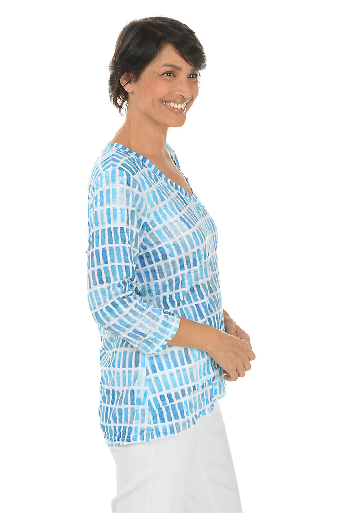 Turquoise Gradient Criss Cross Tunic - Image 2