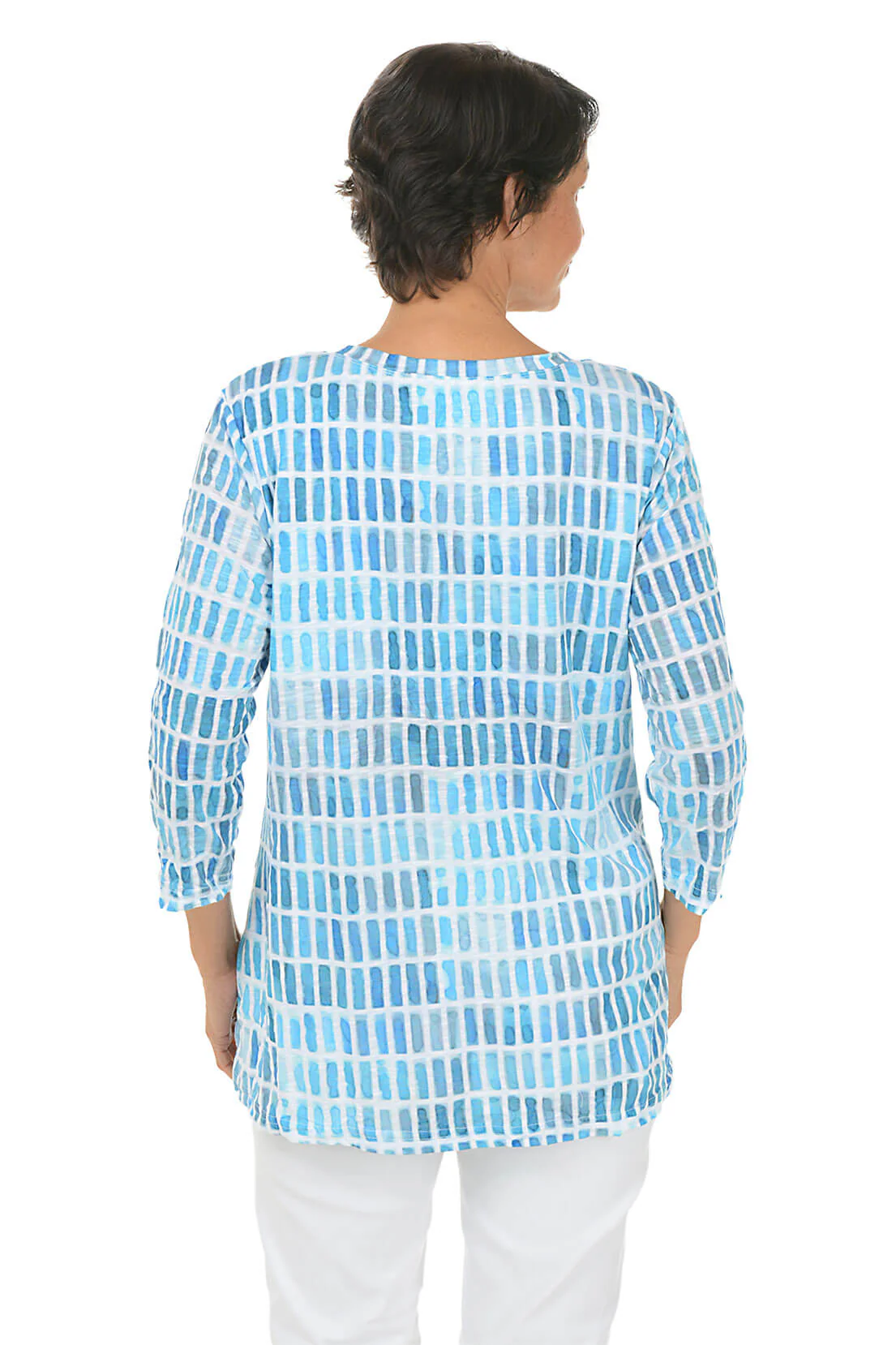 Turquoise Gradient Criss Cross Tunic - Image 3