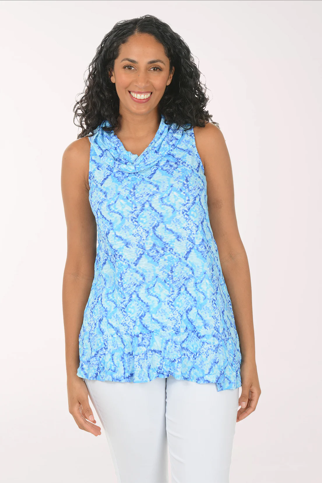 Sea Snake Cowl Neck Sleeveless Tunic