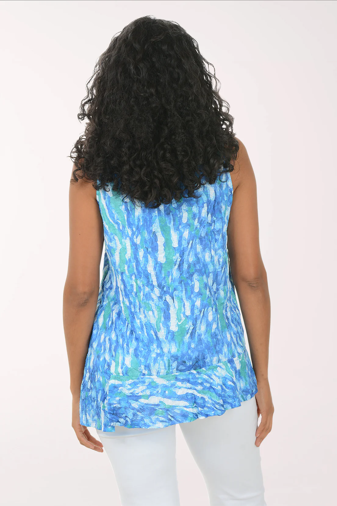 Frosted Glass Cowl Neck Sleeveless Tunic - Image 3