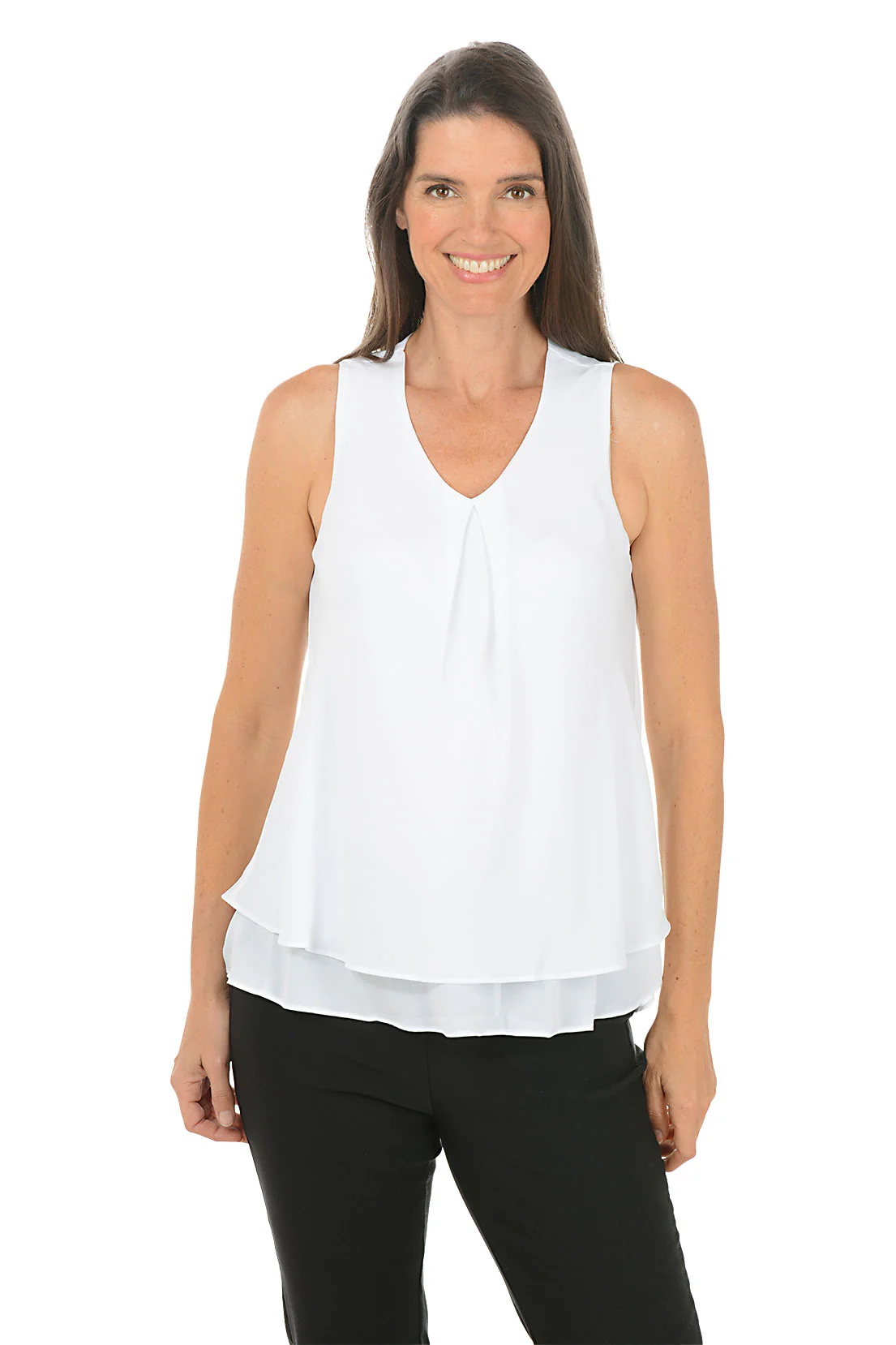 Layered V-Neck Sleeveless Blouse - Image 9