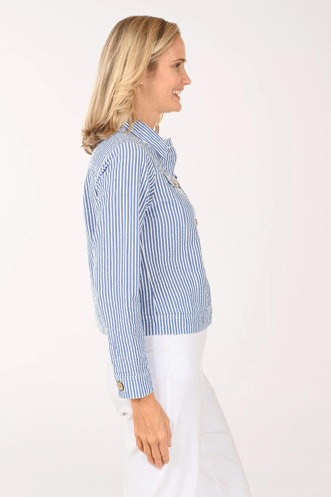 Striped Cotton Seersucker Jacket - Image 2