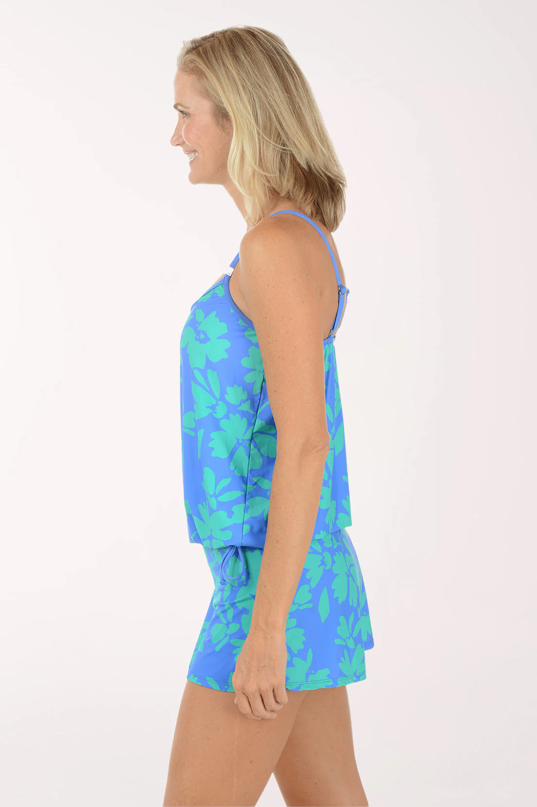 Flor De Barcelona Blouson Side Tie Tankini Top - Image 2