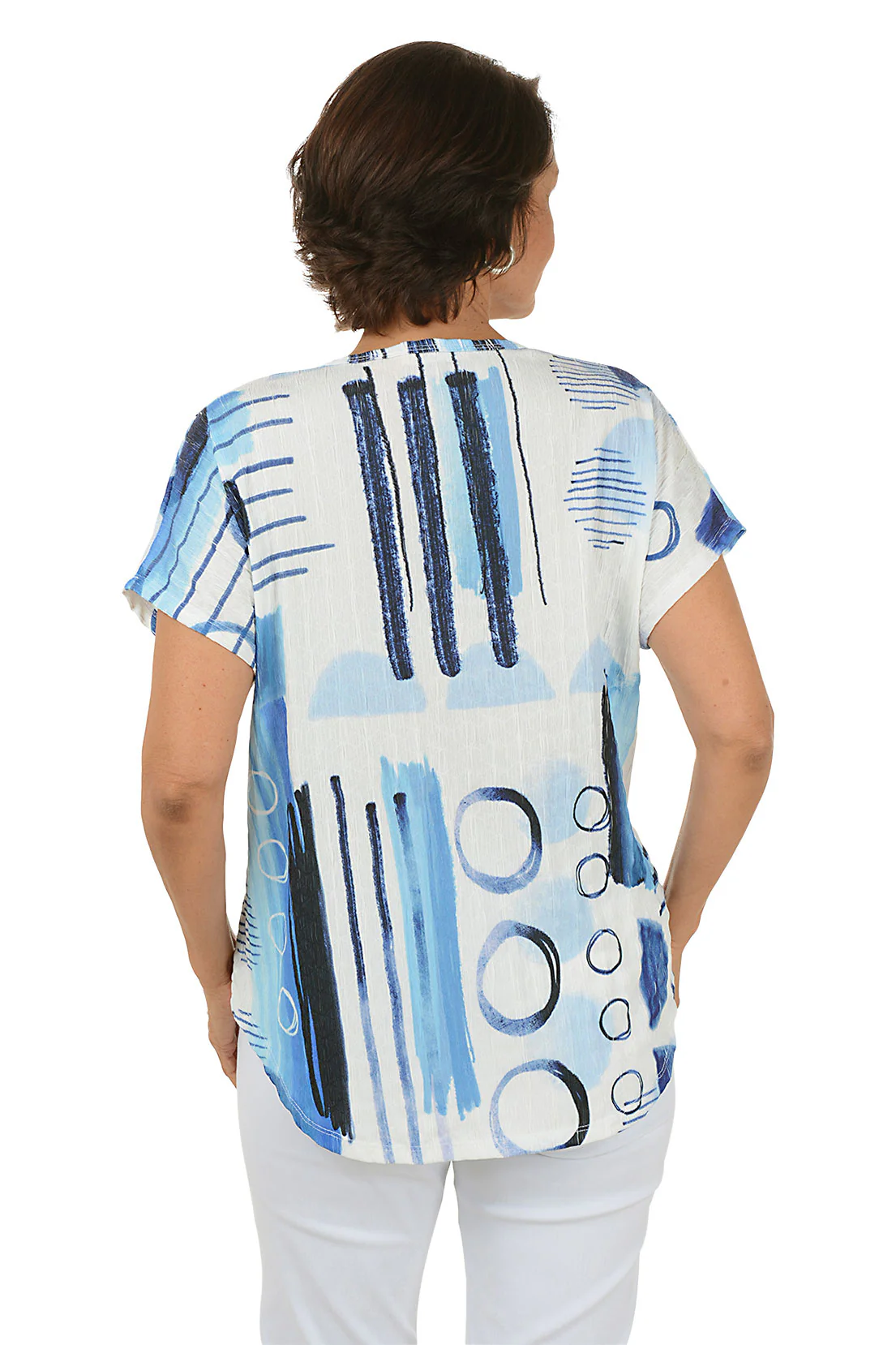 Roxie Crepe Fabric Curved Hem Top - Image 3