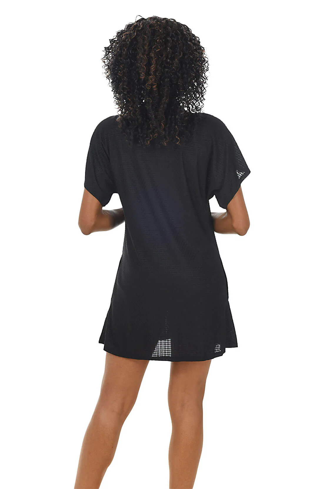 Waffle Knit Button-Front Cover-Up - Image 3